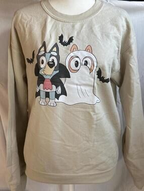 Bluey Women's Cream and Tan Sweatshirt